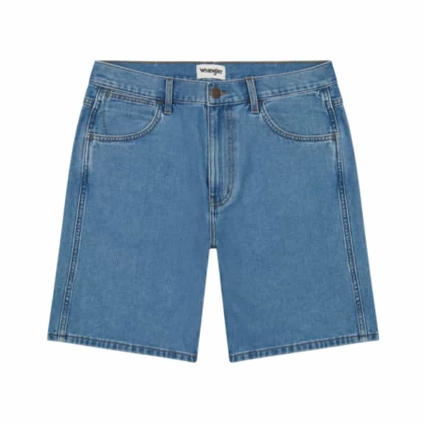 Image of blue Wrangler shorts