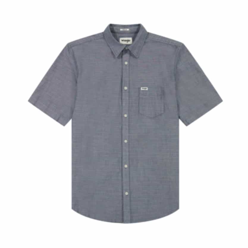 Image of a short sleeved gray Wrangler jacket