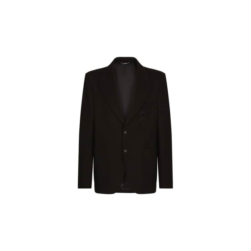 Stretch jersey jacket with heraldic patch