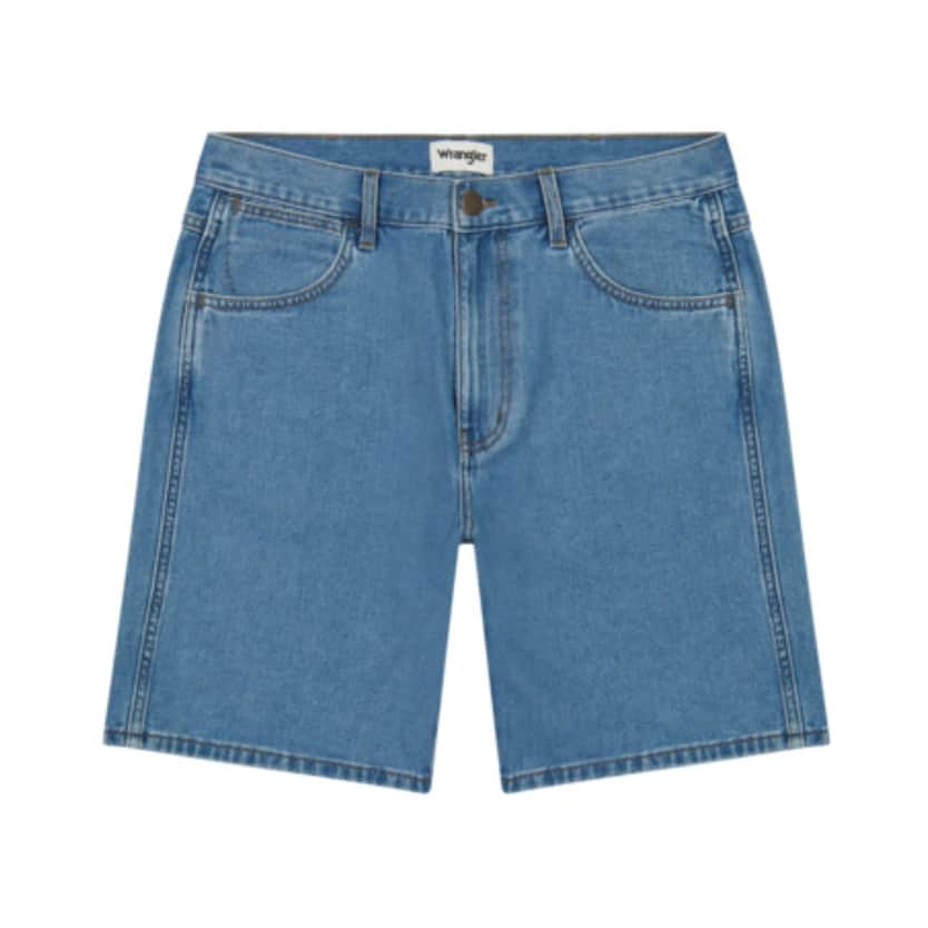 Image of blue Wrangler shorts
